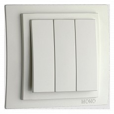 Выключатель трехклавишный без рамки mono electric larissa 103-191922-114